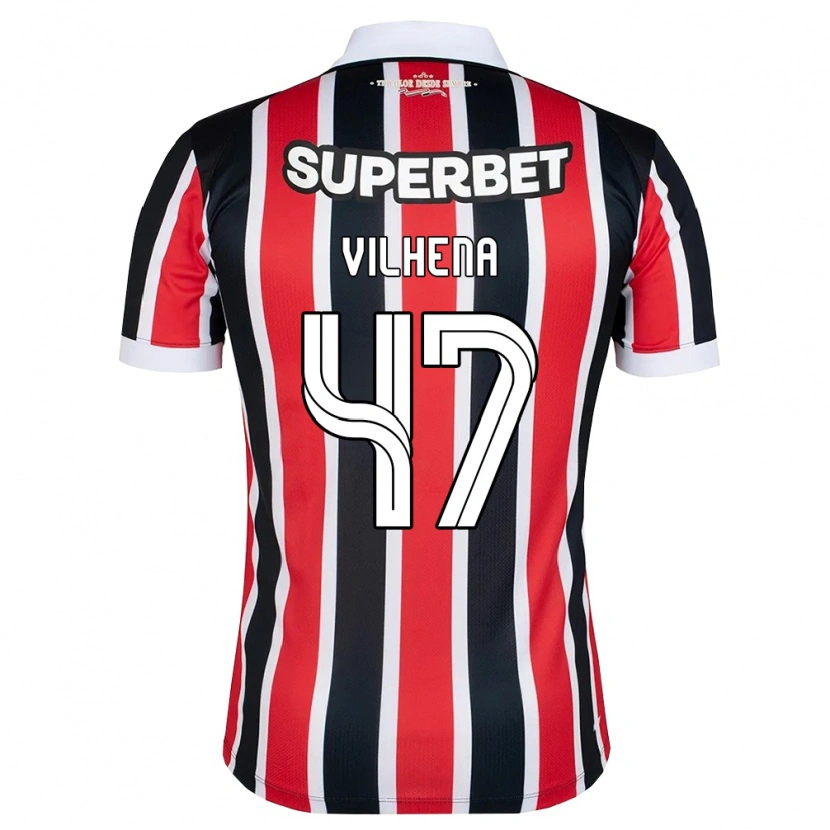 Danxen Kid Pedro Vilhena #47 Red White Black Away Jersey 2026/27 T-Shirt