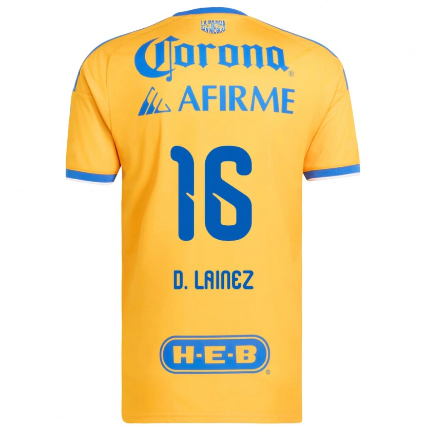 Danxen Men Diego Lainez #16 Yellow Blue Home Jersey 2026/27 T-Shirt