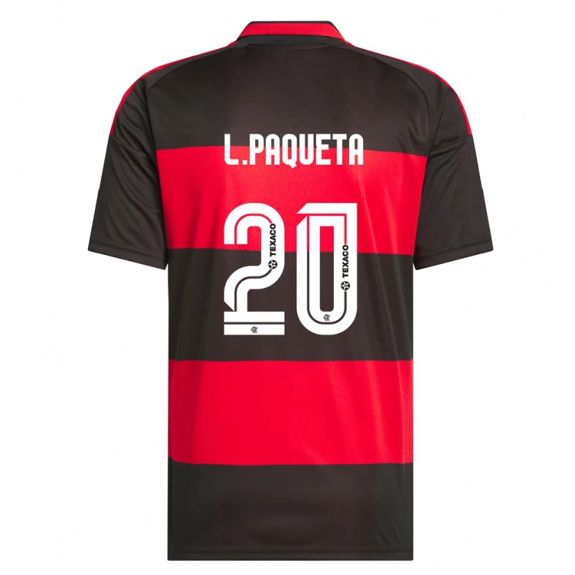 Danxen Men Lucas Paquetá #20 Red Black White Home Jersey 2026/27 T-Shirt