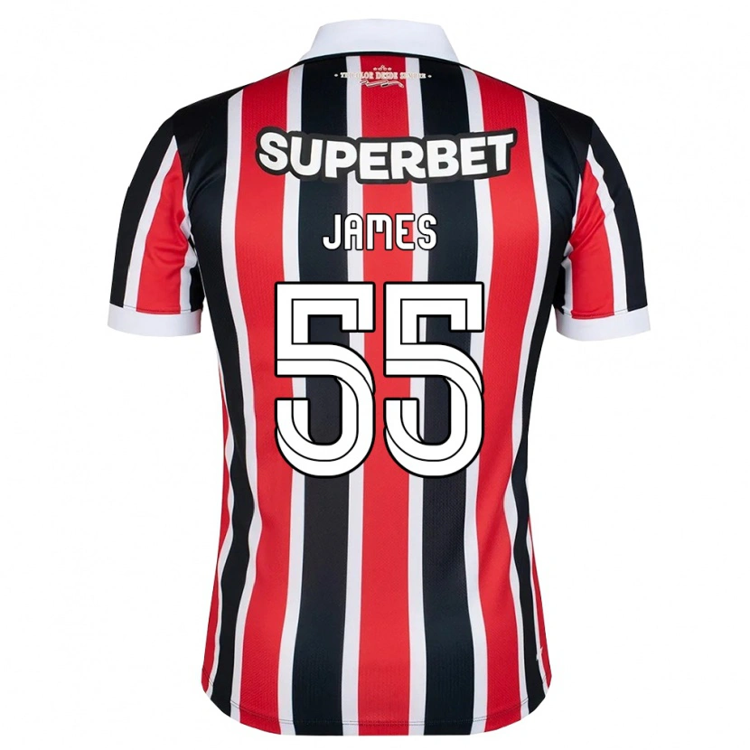 Danxen Men James Rodriguez #55 Red White Black Away Jersey 2026/27 T-Shirt