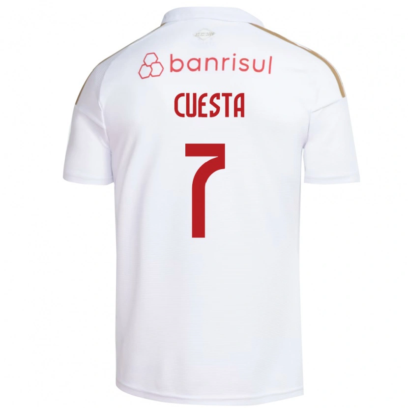 Danxen Men Juan Manuel Cuesta #7 White Red Away Jersey 2026/27 T-Shirt