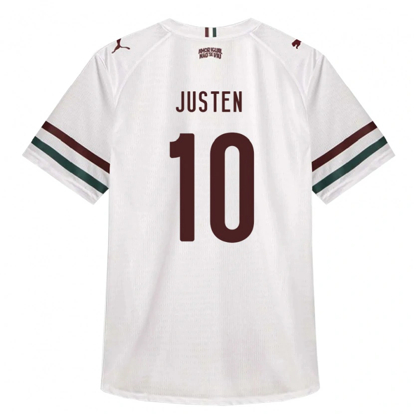 Danxen Men Gabriel Justen #10 White Green Burgundy Away Jersey 2026/27 T-Shirt