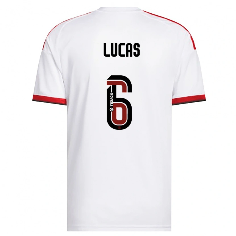 Danxen Men Ayrton Lucas #6 White Red Black Away Jersey 2026/27 T-Shirt