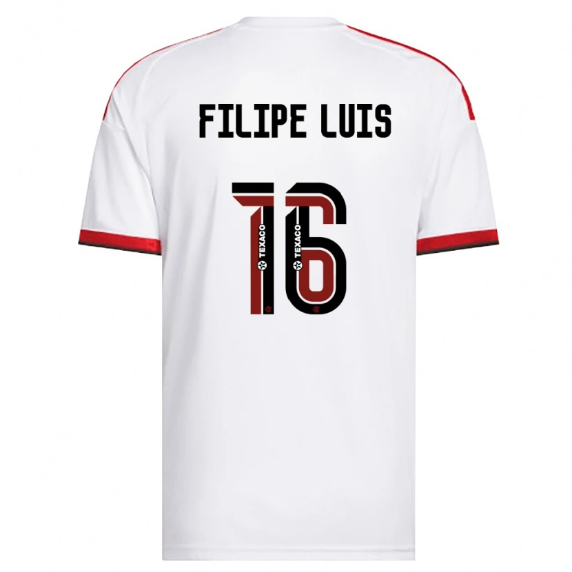 Danxen Men Filipe Luis #16 White Red Black Away Jersey 2026/27 T-Shirt