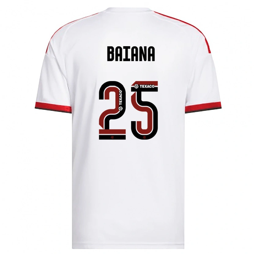 Danxen Men Larissa Baiana #25 White Red Black Away Jersey 2026/27 T-Shirt