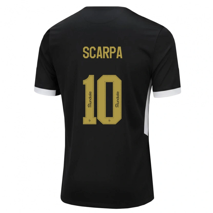 Danxen Women Gustavo Scarpa #10 Black White Yellow Home Jersey 2026/27 T-Shirt