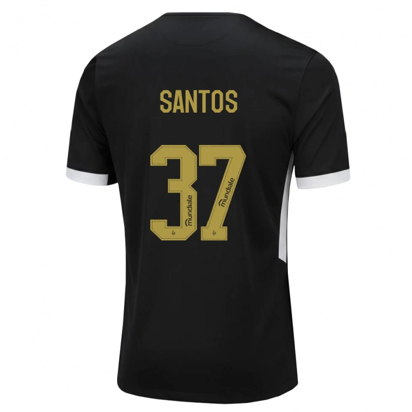 Danxen Women Junior Santos #37 Black White Yellow Home Jersey 2026/27 T-Shirt