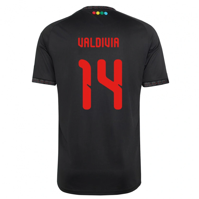Danxen Women Felipe Valdivia #14 Black Red Away Jersey 2026/27 T-Shirt