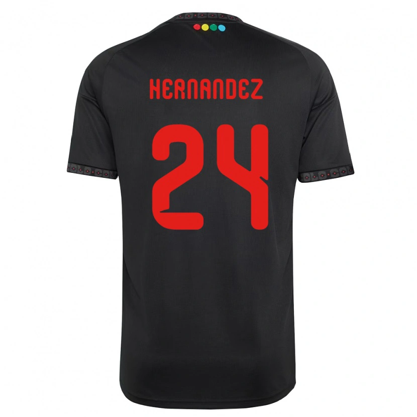 Danxen Women Leandro Hernández #24 Black Red Away Jersey 2026/27 T-Shirt