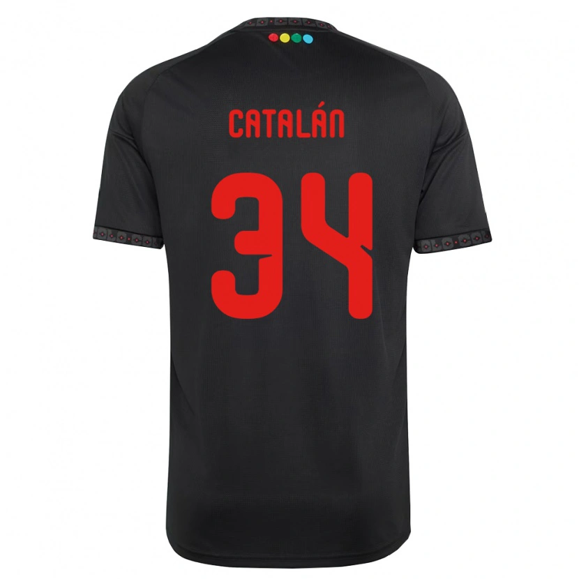 Danxen Women Rodrigo Catalán #34 Black Red Away Jersey 2026/27 T-Shirt