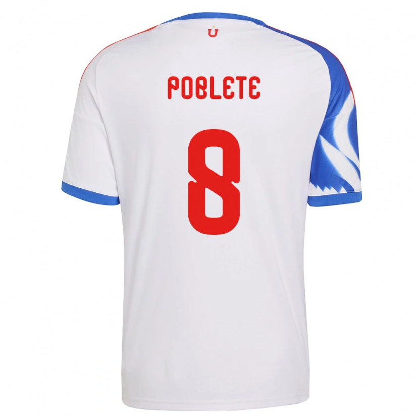 Danxen Women Israel Poblete #8 White Navy Blue Away Jersey 2026/27 T-Shirt