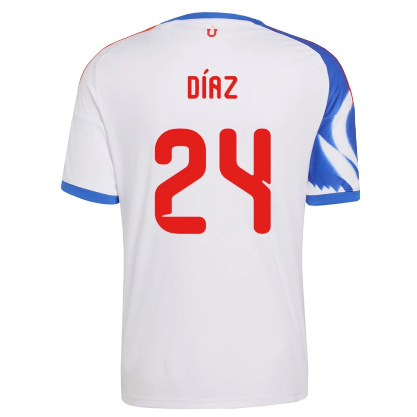 Danxen Women Antonio Díaz #24 White Navy Blue Away Jersey 2026/27 T-Shirt