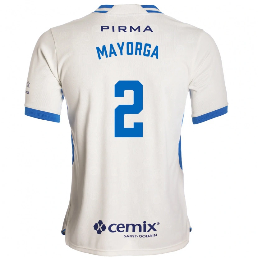 Danxen Women Alejandro Mayorga #2 White Blue Red Away Jersey 2026/27 T-Shirt