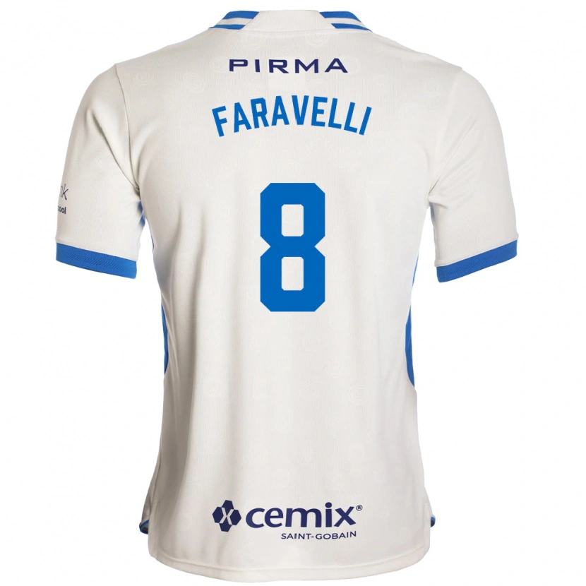 Danxen Women Lorenzo Faravelli #8 White Blue Red Away Jersey 2026/27 T-Shirt