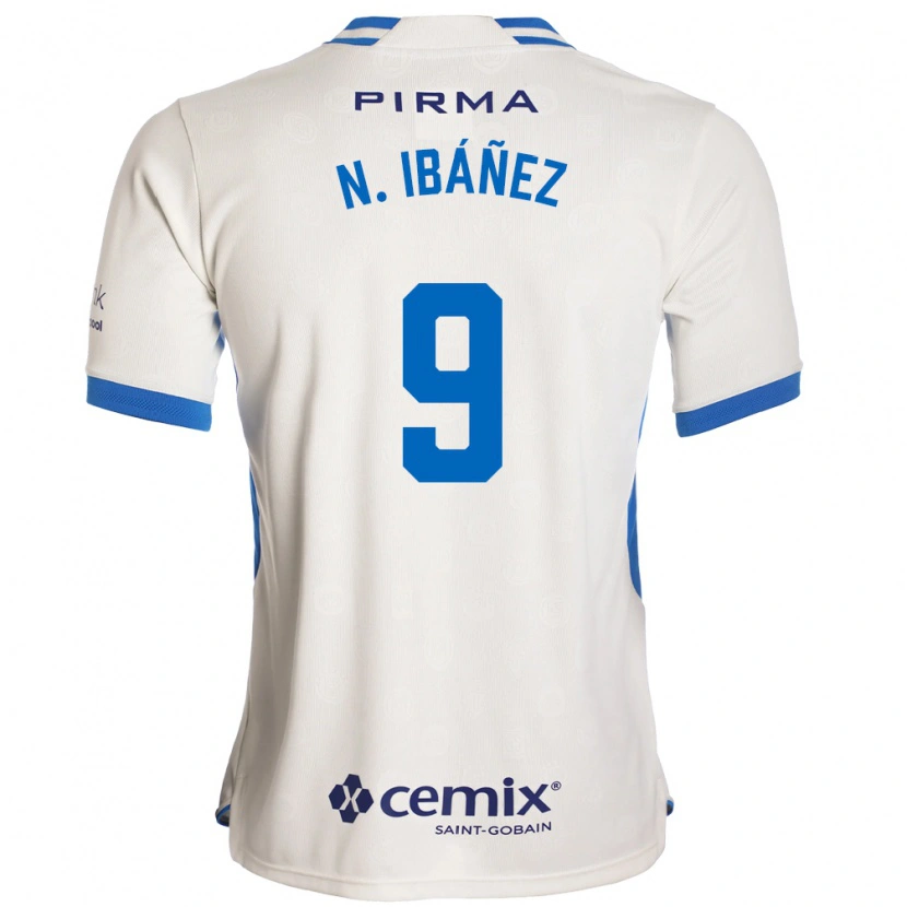Danxen Women Nicolás Ibáñez #9 White Blue Red Away Jersey 2026/27 T-Shirt