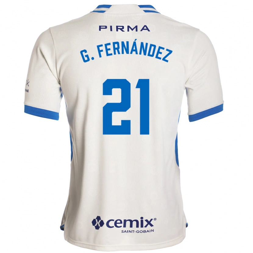 Danxen Women Gabriel Fernández #21 White Blue Red Away Jersey 2026/27 T-Shirt