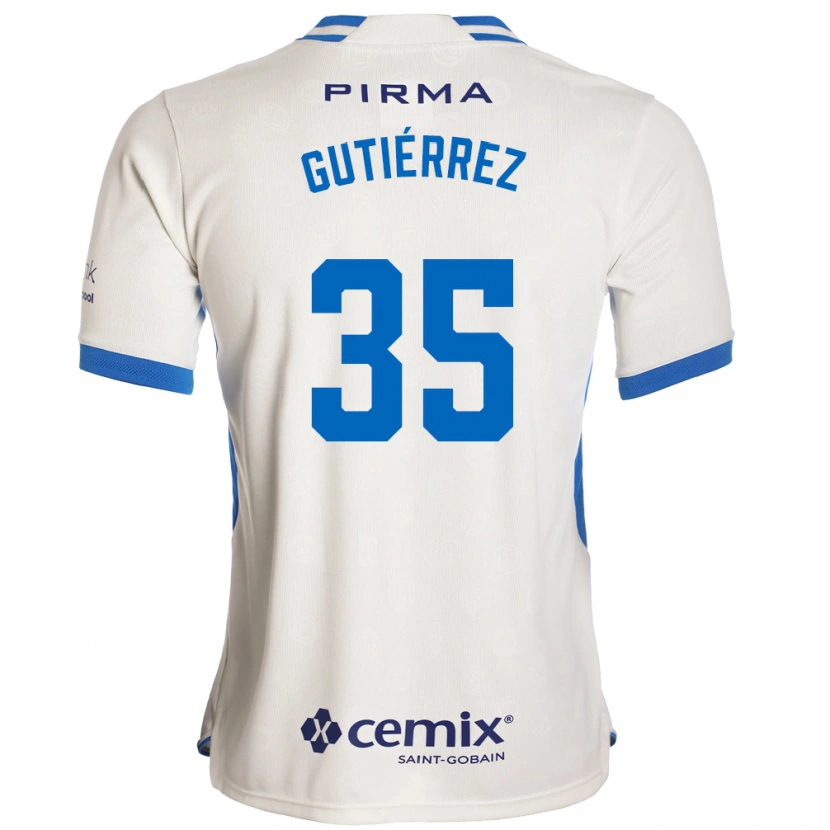 Danxen Women Luis Gutiérrez #35 White Blue Red Away Jersey 2026/27 T-Shirt