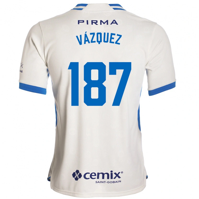 Danxen Women Cristian Vázquez #187 White Blue Red Away Jersey 2026/27 T-Shirt