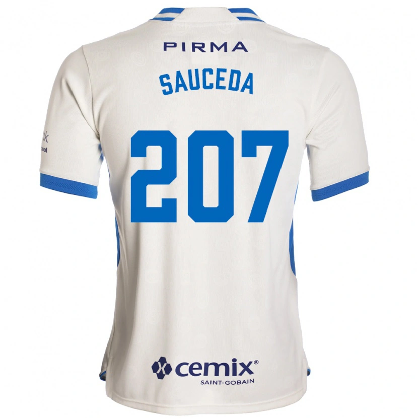 Danxen Women Pedro Sauceda #207 White Blue Red Away Jersey 2026/27 T-Shirt