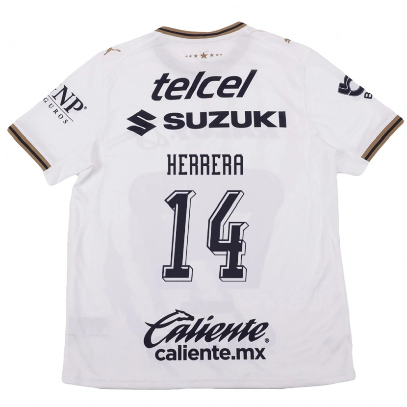 Danxen Women Luciano Herrera #14 White Black Brown Away Jersey 2026/27 T-Shirt