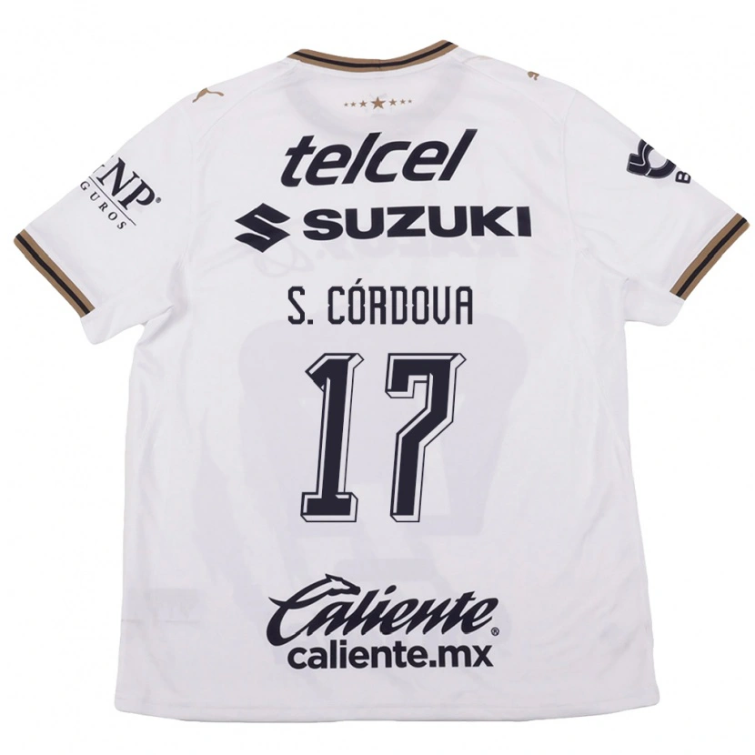 Danxen Women Sebastián Córdova #17 White Black Brown Away Jersey 2026/27 T-Shirt