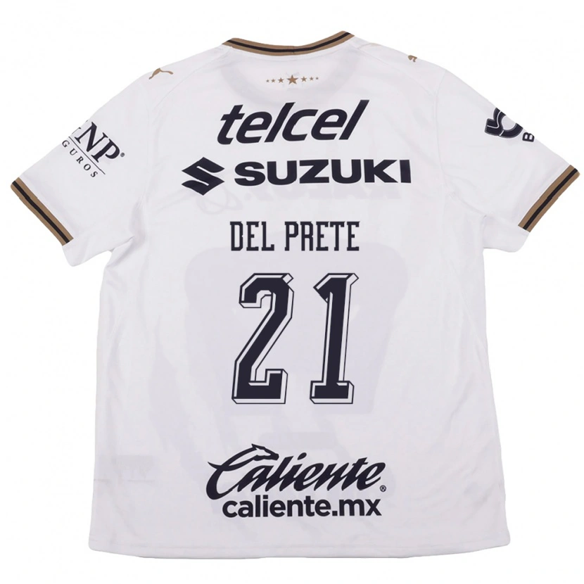Danxen Women Gustavo Del Prete #21 White Black Brown Away Jersey 2026/27 T-Shirt
