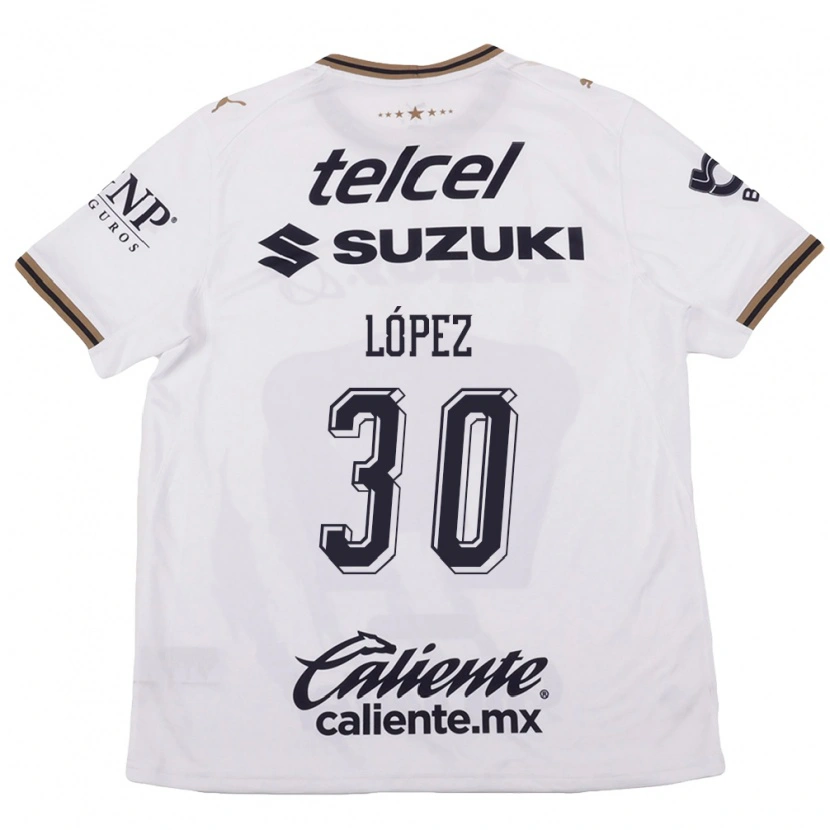 Danxen Women Santiago López #30 White Black Brown Away Jersey 2026/27 T-Shirt