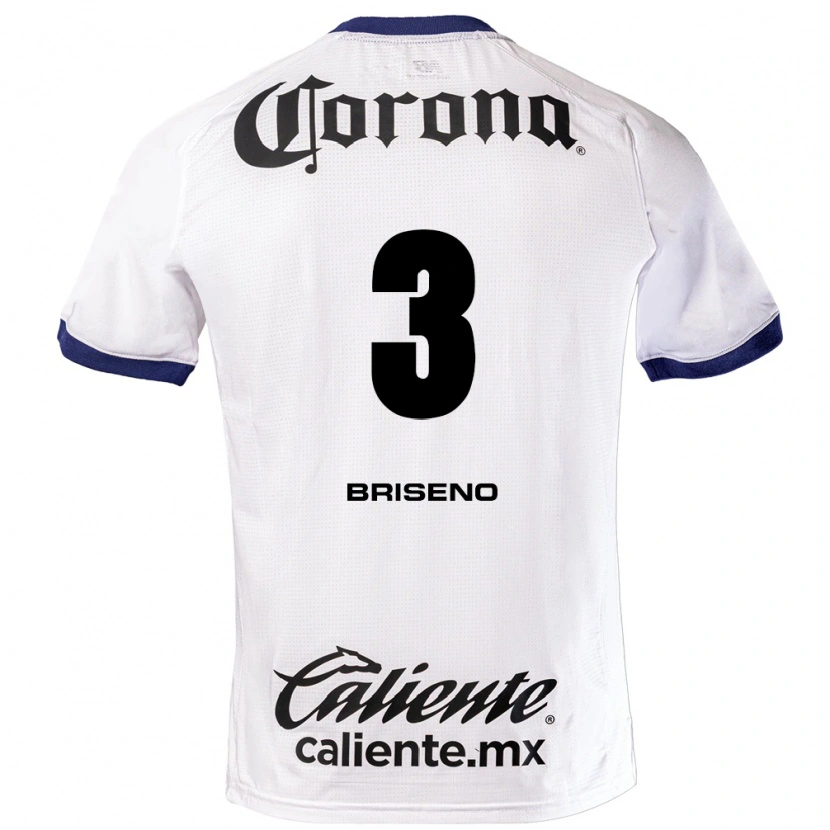 Danxen Women Antonio Briseño #3 White Blue Black Away Jersey 2026/27 T-Shirt