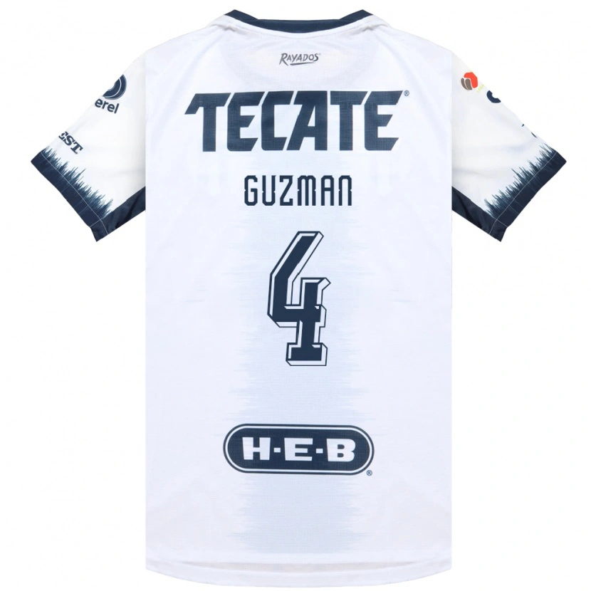 Danxen Women Víctor Guzmán #4 White Ink Blue Red Away Jersey 2026/27 T-Shirt