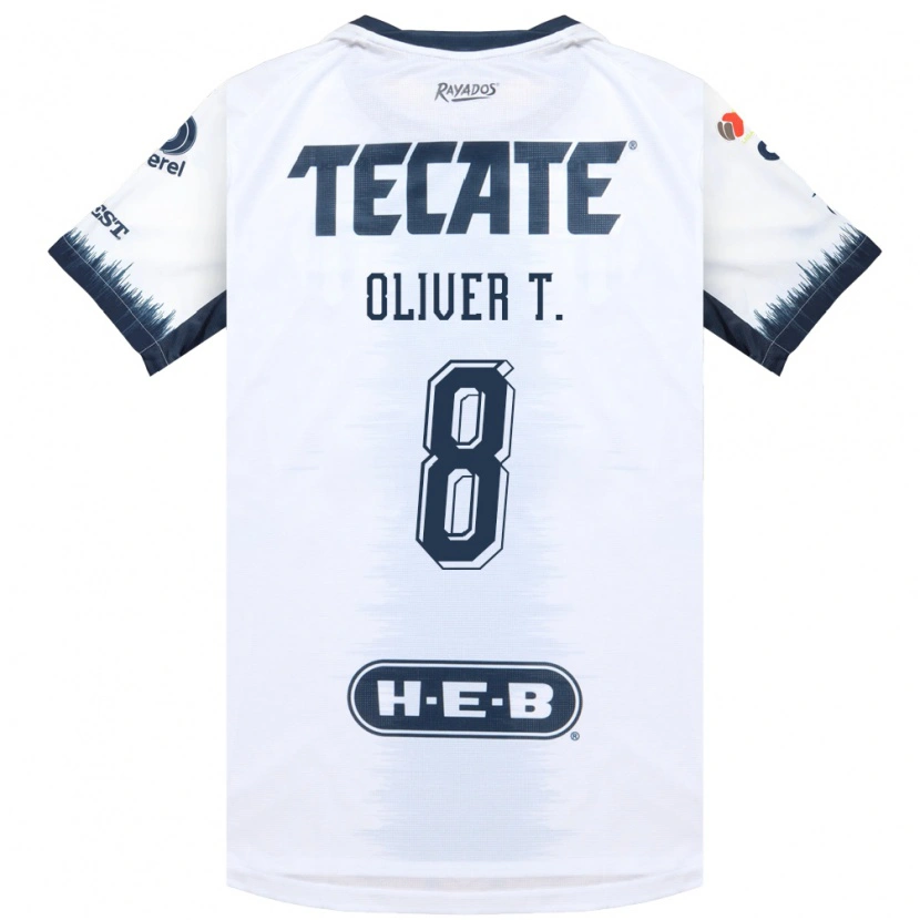 Danxen Women Óliver Torres #8 White Ink Blue Red Away Jersey 2026/27 T-Shirt