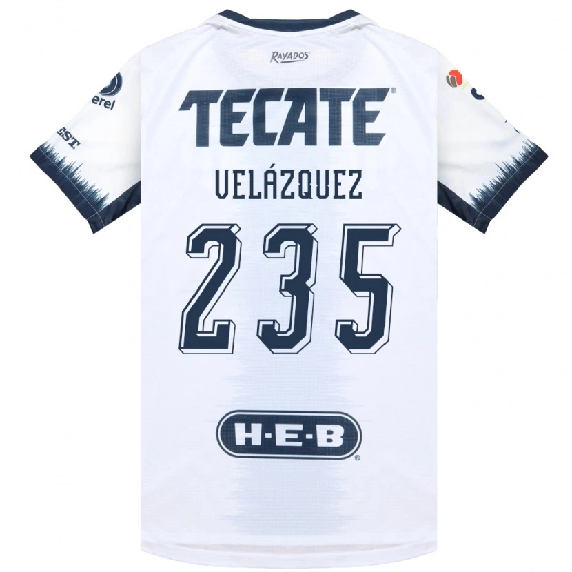 Danxen Women Álvaro Velázquez #235 White Ink Blue Red Away Jersey 2026/27 T-Shirt
