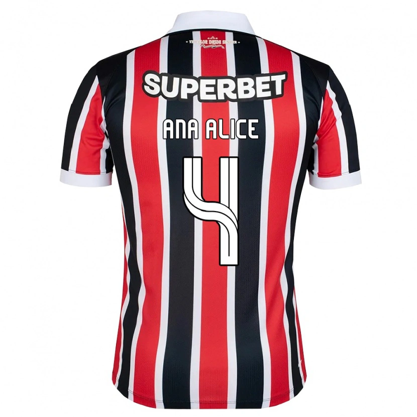 Danxen Women Ana Alice Luciano Da Silva #4 Red White Black Away Jersey 2026/27 T-Shirt