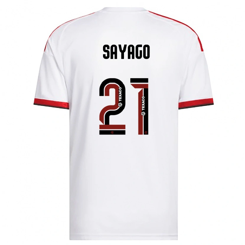 Danxen Women Juan Sayago #21 White Red Black Away Jersey 2026/27 T-Shirt