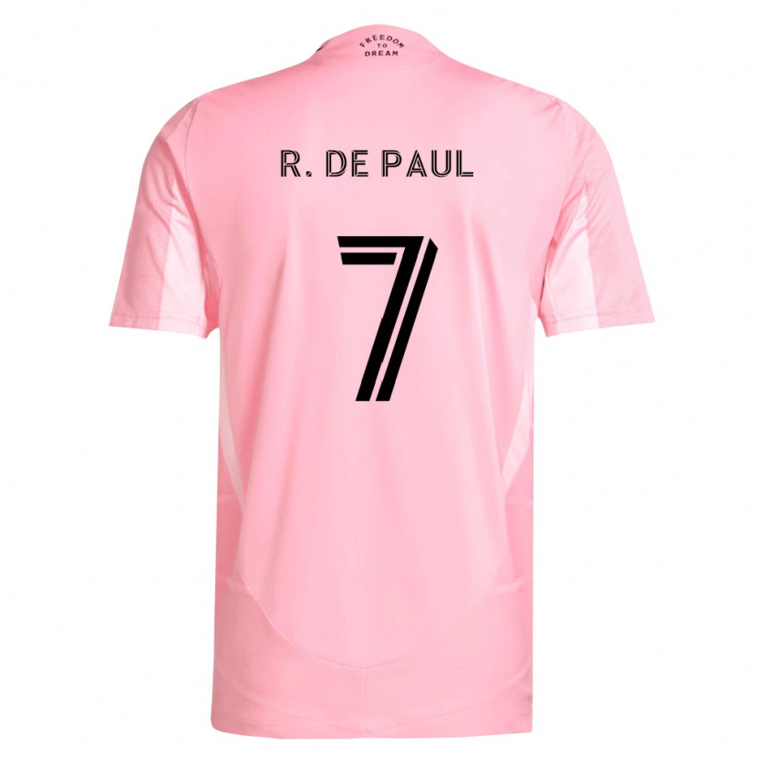 Danxen Kid Rodrigo De Paul #7 Pink Black Home Jersey 2026/27 T-Shirt