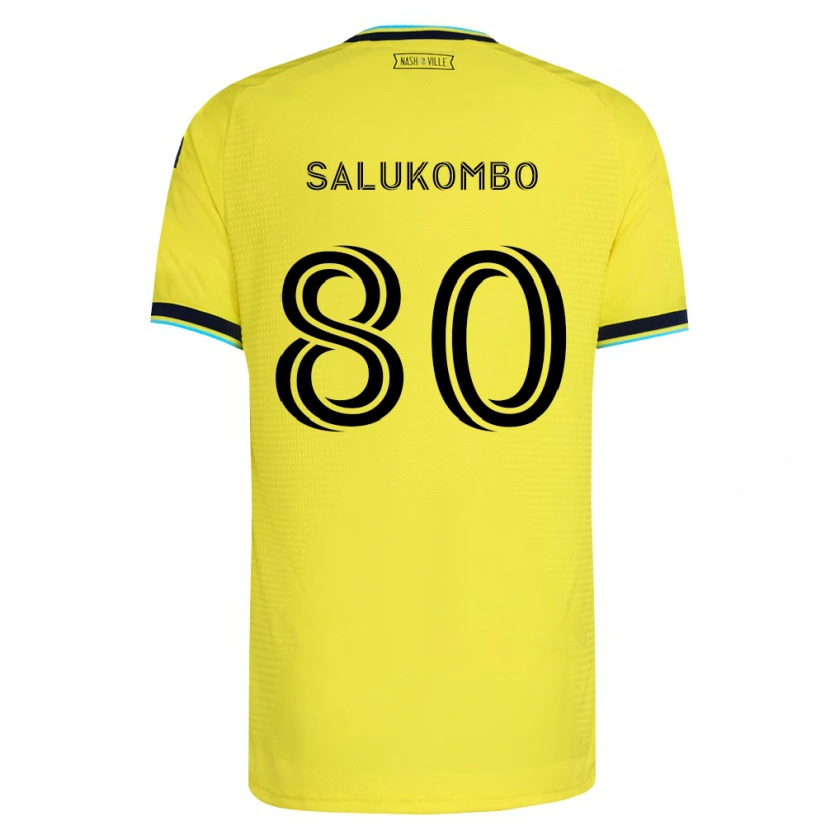 Danxen Kid David Salukombo #80 Bright Yellow Navy Blue Home Jersey 2026/27 T-Shirt