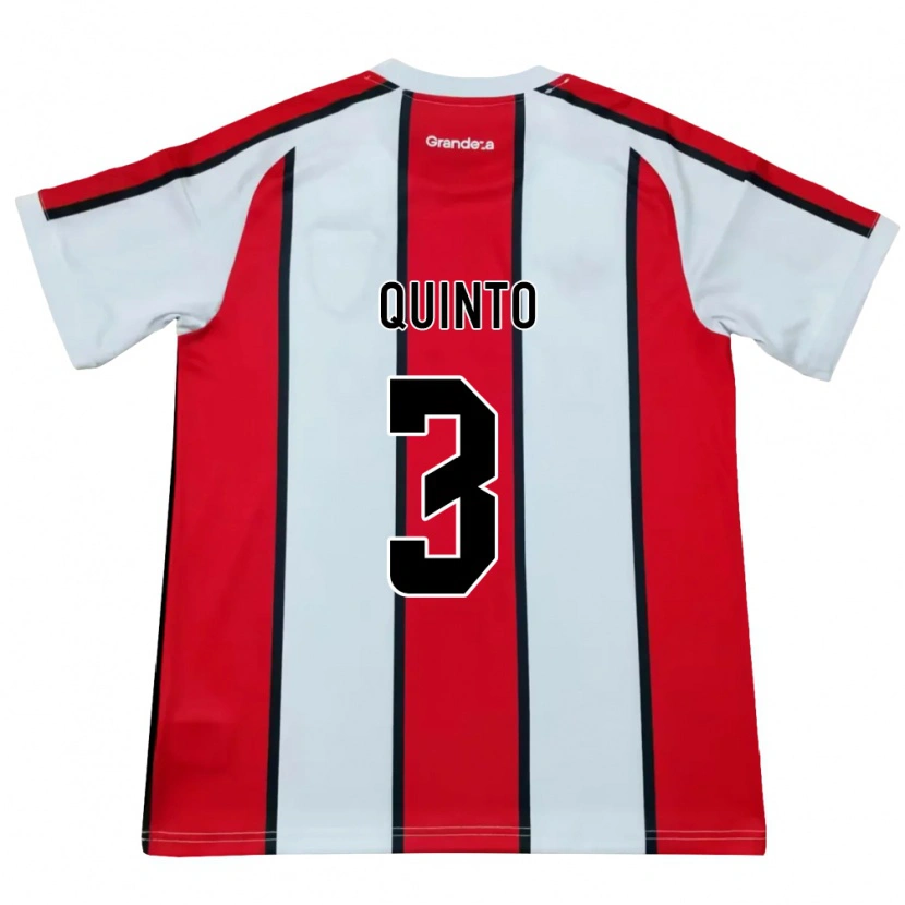 Danxen Kid Eyder Quinto #3 White Red Black Away Jersey 2026/27 T-Shirt