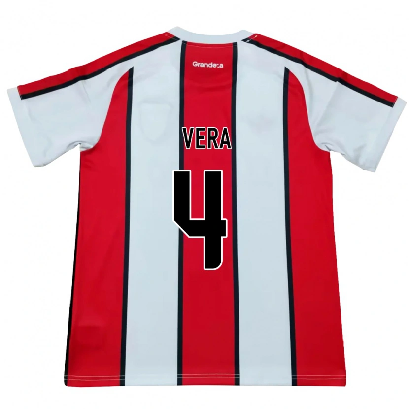 Danxen Kid Lautaro Vera #4 White Red Black Away Jersey 2026/27 T-Shirt