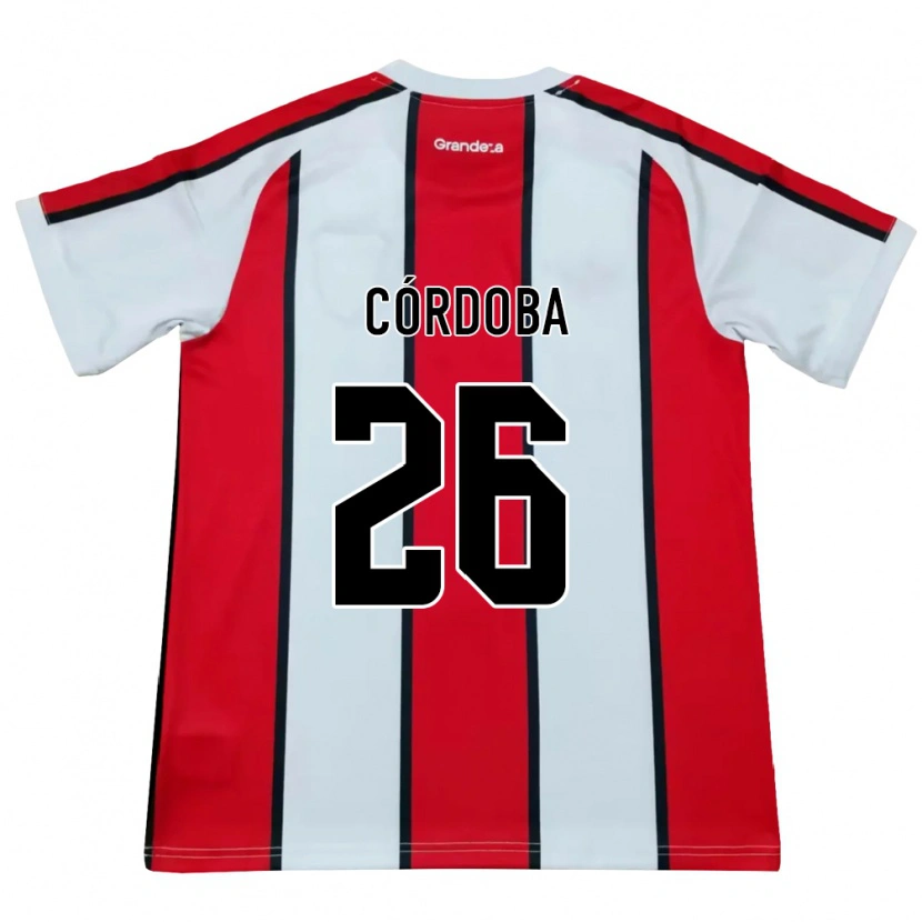 Danxen Kid Sol Córdoba #26 White Red Black Away Jersey 2026/27 T-Shirt