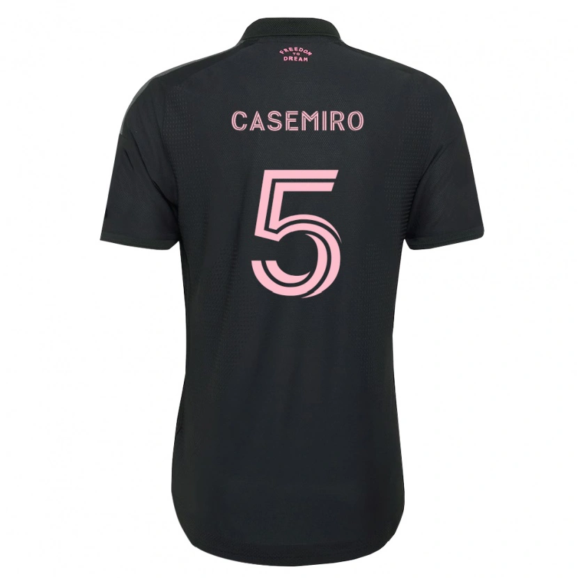 Danxen Kid Casemiro #5 Pink Black White Away Jersey 2026/27 T-Shirt