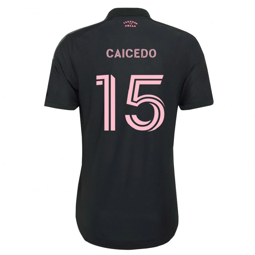 Danxen Kid Fricio Caicedo #15 Pink Black White Away Jersey 2026/27 T-Shirt