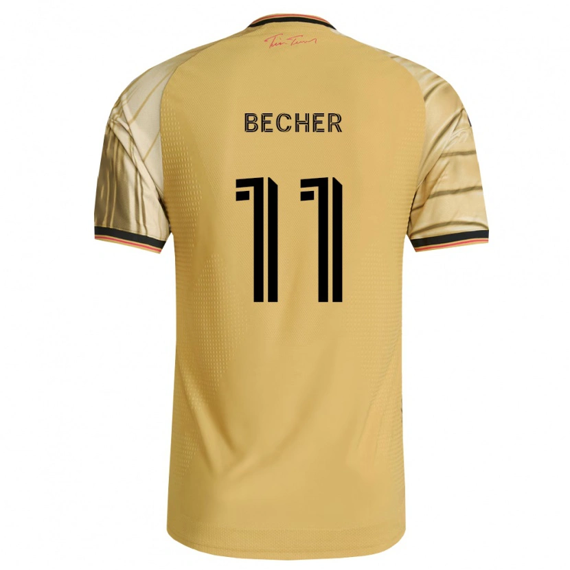 Danxen Kid Simon Becher #11 Brown Yellow Black Away Jersey 2026/27 T-Shirt