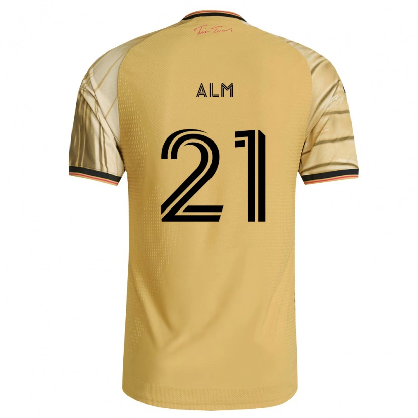Danxen Kid Rasmus Alm #21 Brown Yellow Black Away Jersey 2026/27 T-Shirt