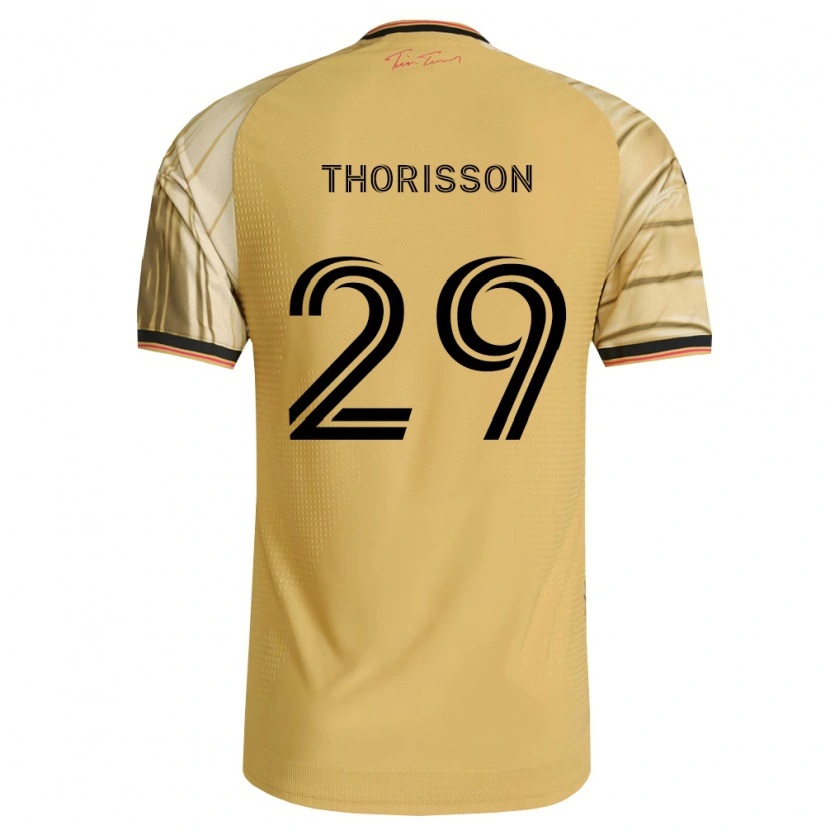 Danxen Kid Nökkvi Thórisson #29 Brown Yellow Black Away Jersey 2026/27 T-Shirt