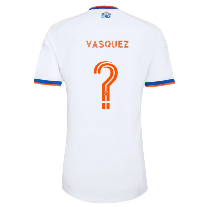 Danxen Kid Bryan Vásquez #0 White Navy Blue Orange Away Jersey 2026/27 T-Shirt