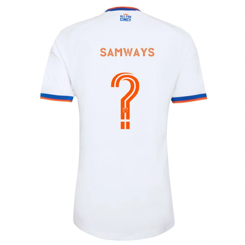 Danxen Kid Nicholas Samways #0 White Navy Blue Orange Away Jersey 2026/27 T-Shirt