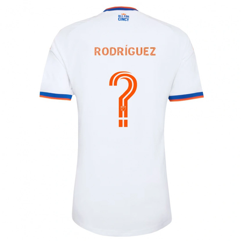Danxen Kid David Rodríguez #0 White Navy Blue Orange Away Jersey 2026/27 T-Shirt
