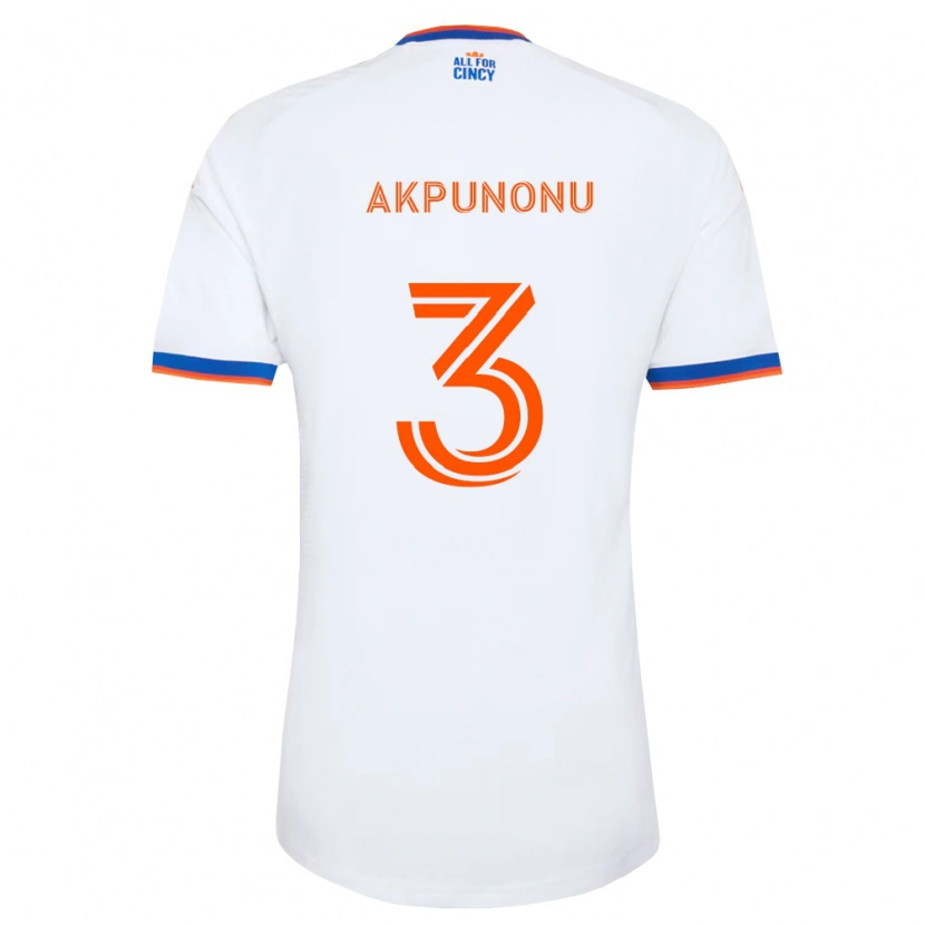 Danxen Kid Joey Akpunonu #3 White Navy Blue Orange Away Jersey 2026/27 T-Shirt