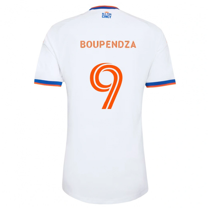 Danxen Kid Aaron Boupendza #9 White Navy Blue Orange Away Jersey 2026/27 T-Shirt