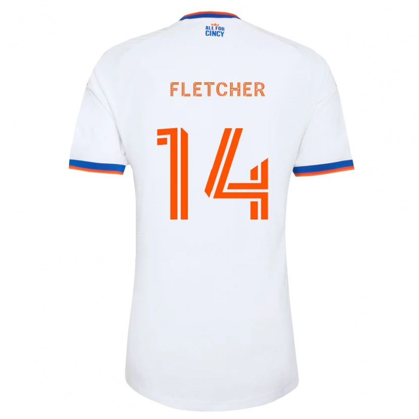 Danxen Kid Kristian Fletcher #14 White Navy Blue Orange Away Jersey 2026/27 T-Shirt