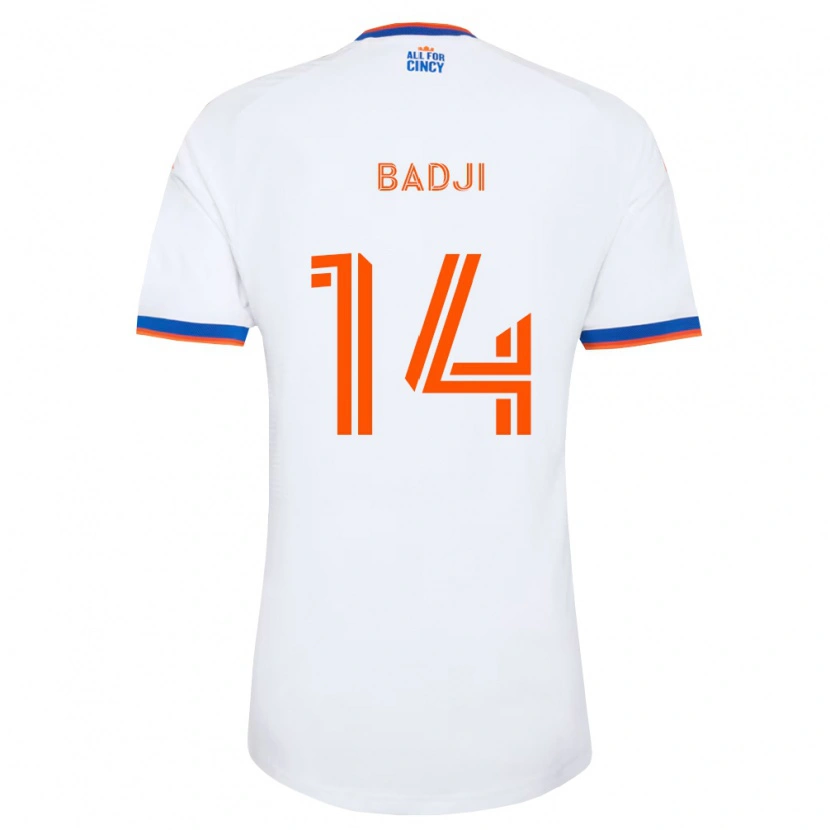 Danxen Kid Dominique Badji #14 White Navy Blue Orange Away Jersey 2026/27 T-Shirt